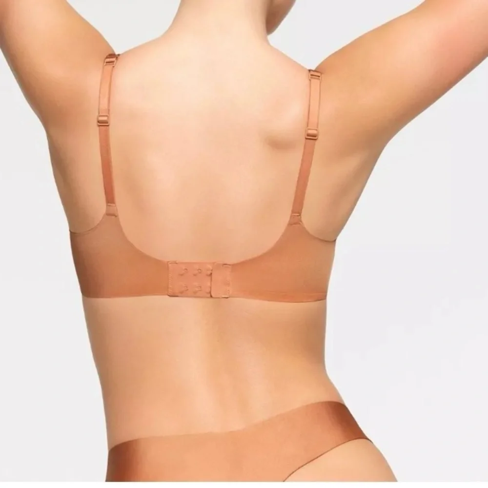 NWT Skims 32DD Ultimate Collection Push-Up Plunge Bra Ochre‎ Tan Brown MSRP $60 - Picture 4 of 6